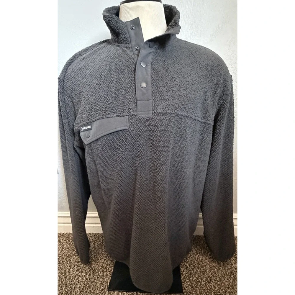 Dri Duck Brooks Pullover Men's Size XL Gray Mountain Sherpa Fleece Quarter Snap